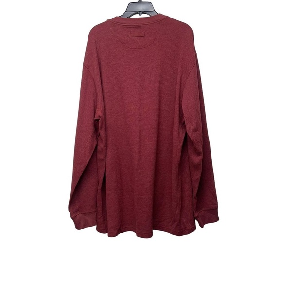 Duluth Trading Mens Burgundy Red Thermal Knit Long Sleeve Shirt Size 2XL - Picture 2 of 5